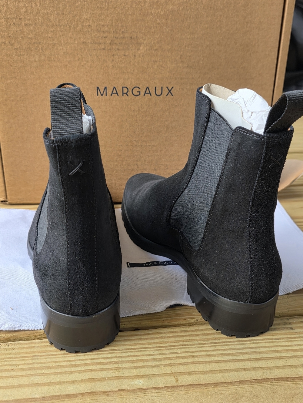 Margaux Chelsea Boots Size 40W- Black Suede - Picture 2 of 4